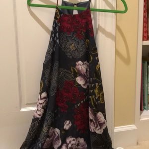 Floral pattern dress with spaghetti straps